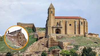 Una parte de la muralla del siglo IX del castillo de San Vicente de la Sonsierra (La Rioja) se derrumba tras abundantes lluvias: “Algo esperado”, según el alcalde