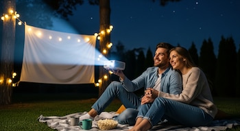 Un mini proyector portátil sirve