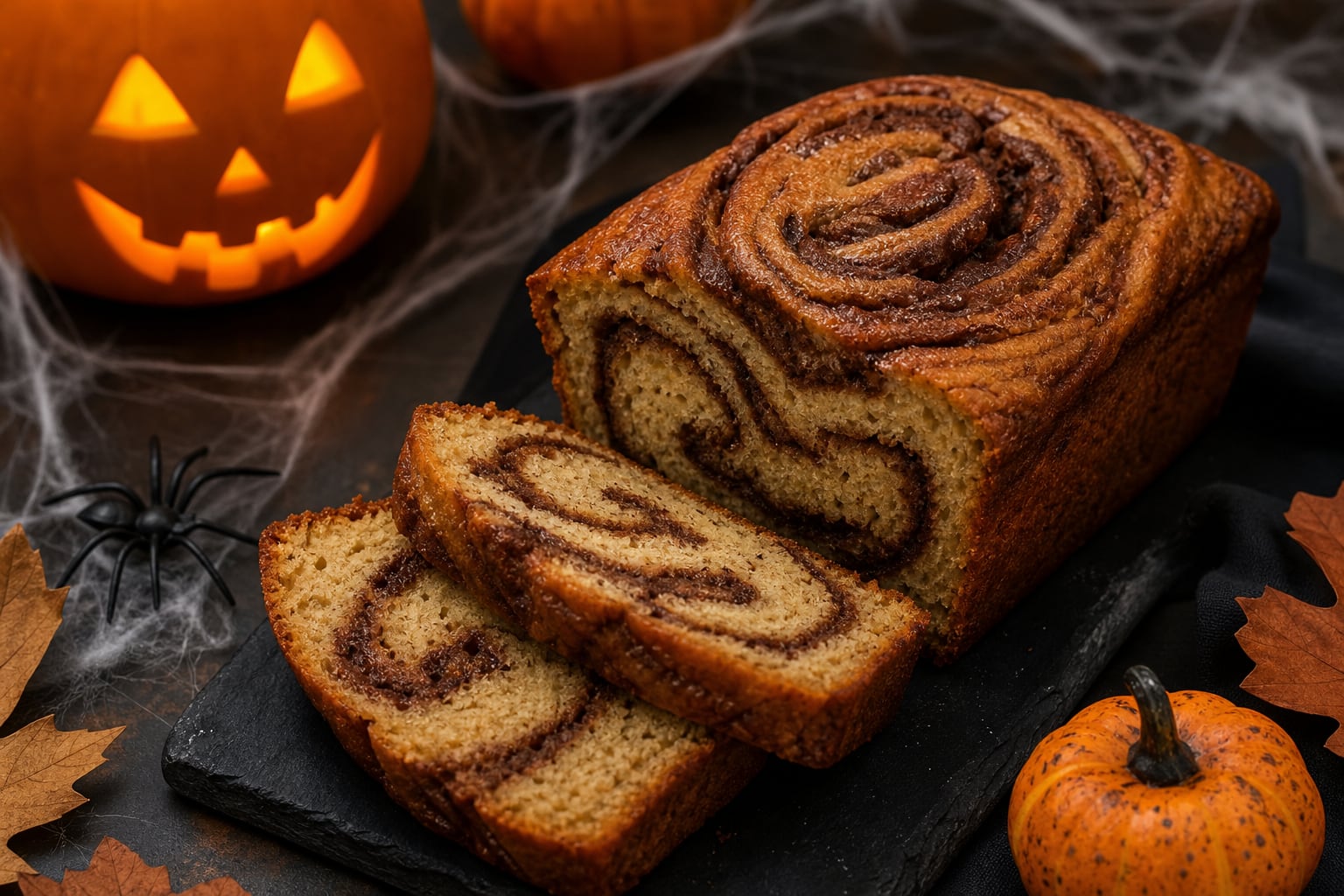 Pan de plátano sin harina con remolino de canela: la receta perfecta para Halloween