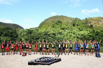 El equipo Azul celebra su