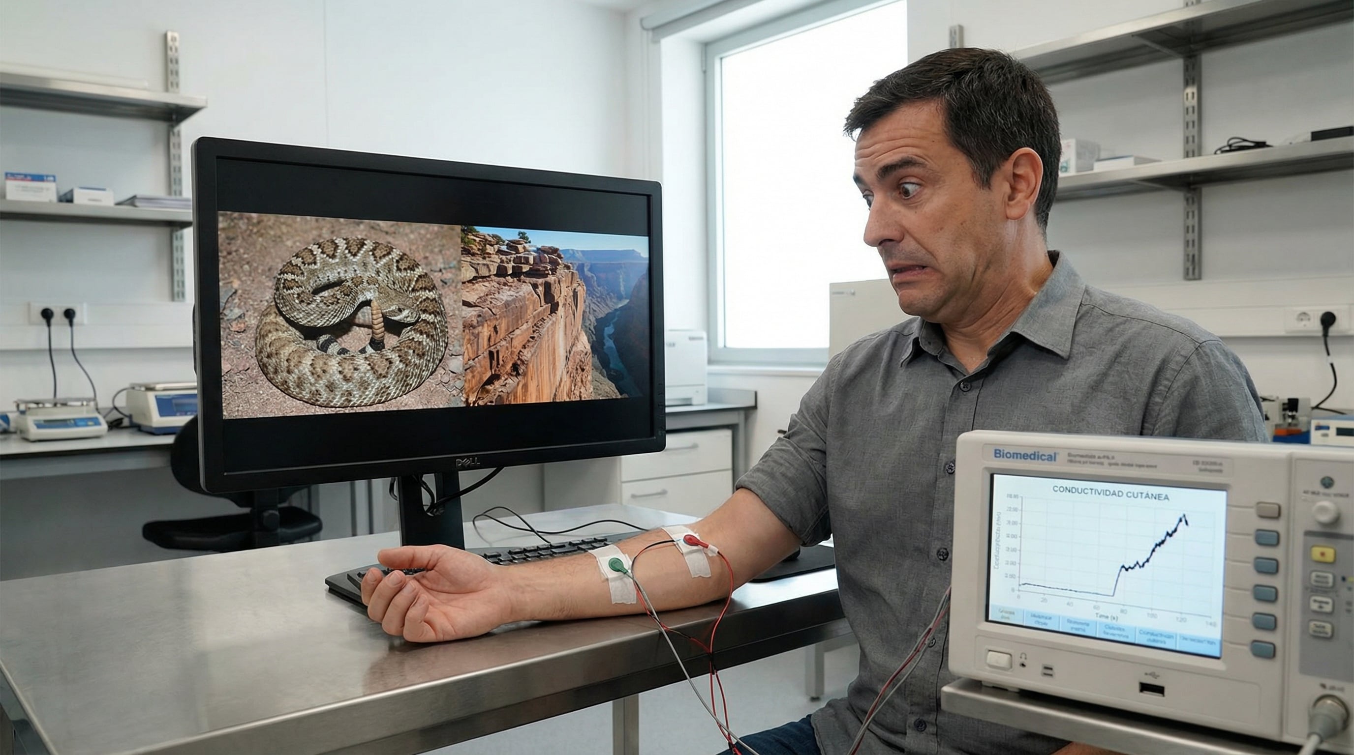 El estudio de la Universidad Carolina de Praga revela que el cuerpo humano reacciona con mayor intensidad ante estímulos ancestrales como serpientes y alturas (Imagen Ilustrativa Infobae)