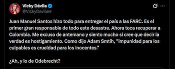 Vicky Dávila - crédito @VickyDavilaH/X