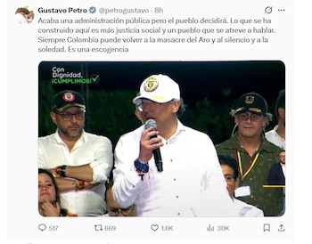 Horas antes de la elección, Petro publicó un mensaje en el que señaló que el pueblo colombiano decidirá el rumbo del país en las urnas - crédito @petrogustavo/X