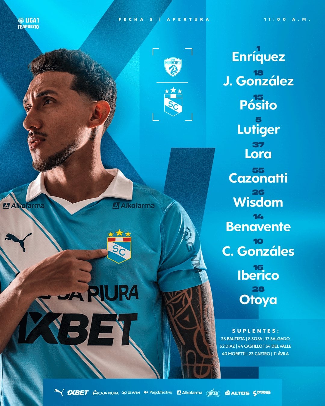 Escalação do Sporting Cristal confirmada