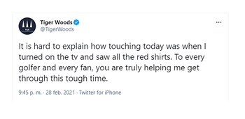 Tuit de Tiger Woods