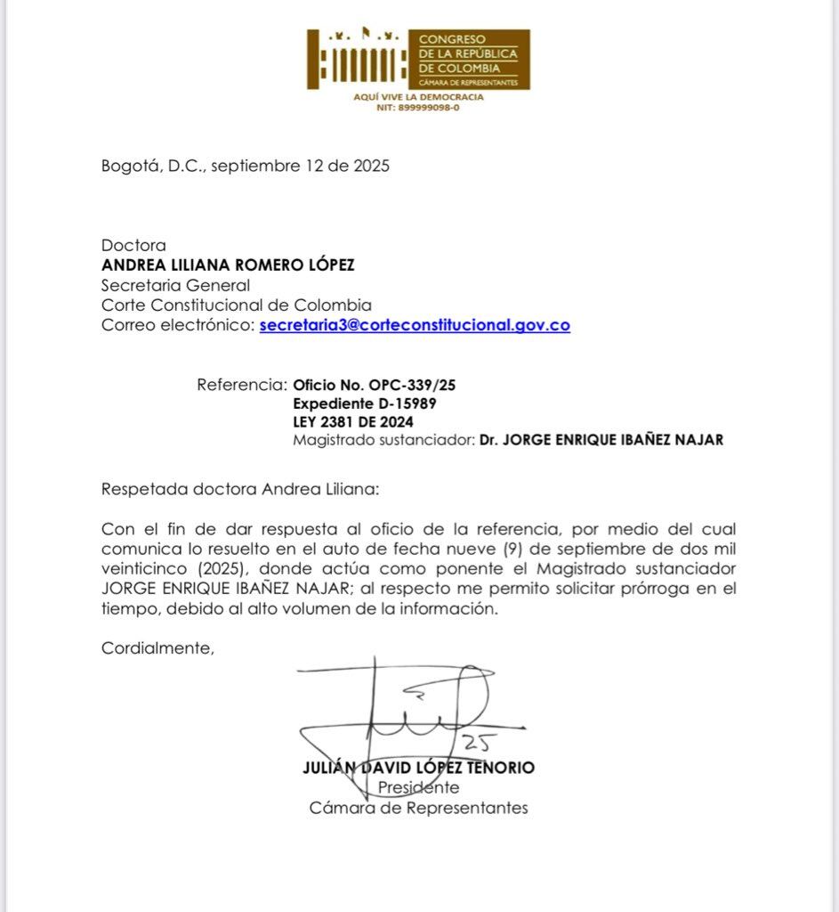 Julián López, presidente de la Cámara de Representantes, adujo exceso de información - crédito Cámara de Representantes
