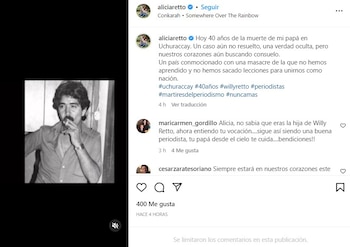 Alicia Retto recuerda a su