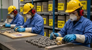 Trabajadores de industrias militares, pirotécnicas