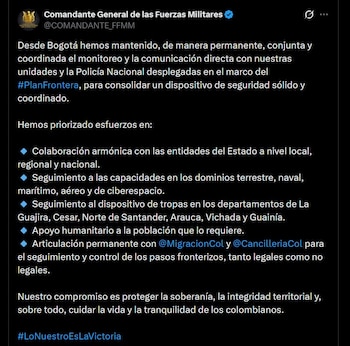 El Plan Frontera garantiza una