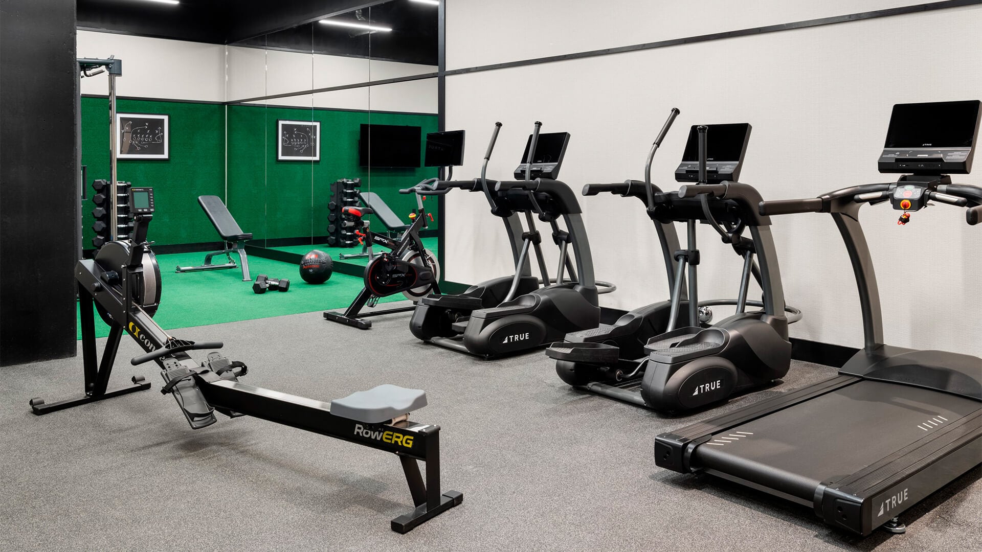 El gimnasio del hotel donde se hospedará la Selección durante el Mundial (Hotel Origin Kansas City)