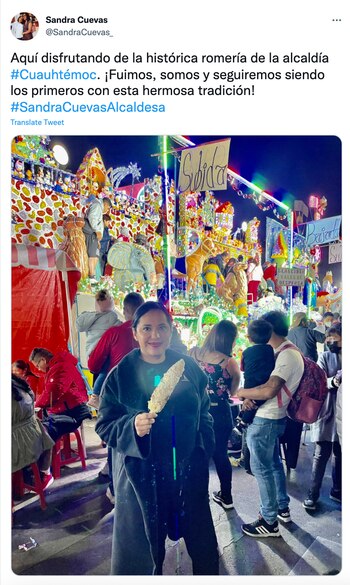 Sandra Cuevas visitó la feria