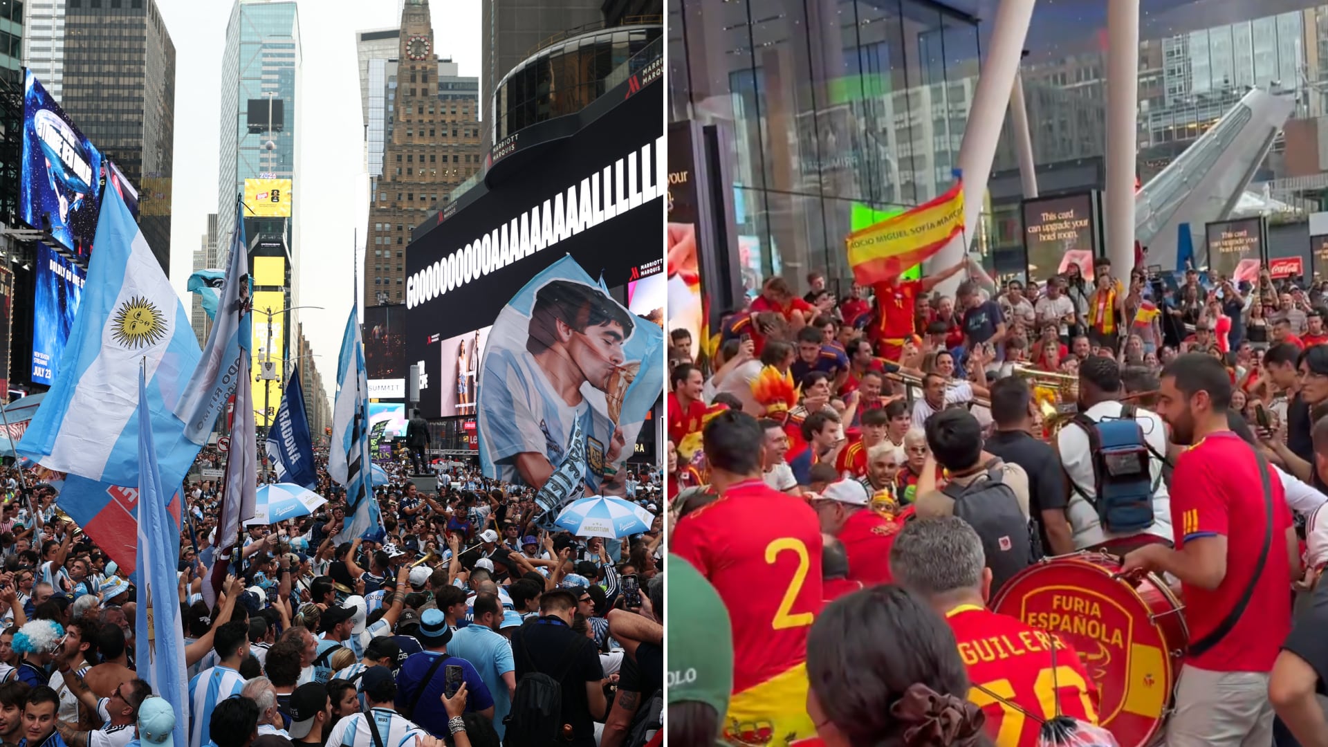 Nueva York se volcó al Mundial antes de la final entre Argentina y España