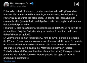 En áreas como Villavicencio, las