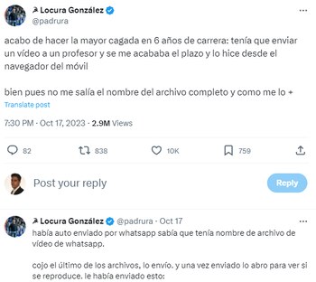 El joven se dio cuenta