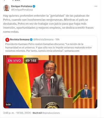 Enrique Peñalosa dice que el