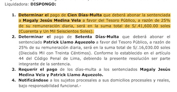 Pena de días multa contra Magaly Medina.
