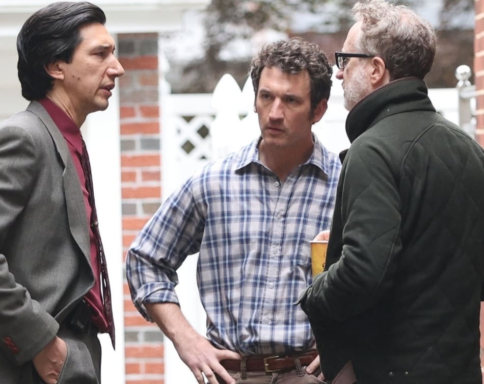 Adam Driver, Miles Teller y James Gray en el rodaje de