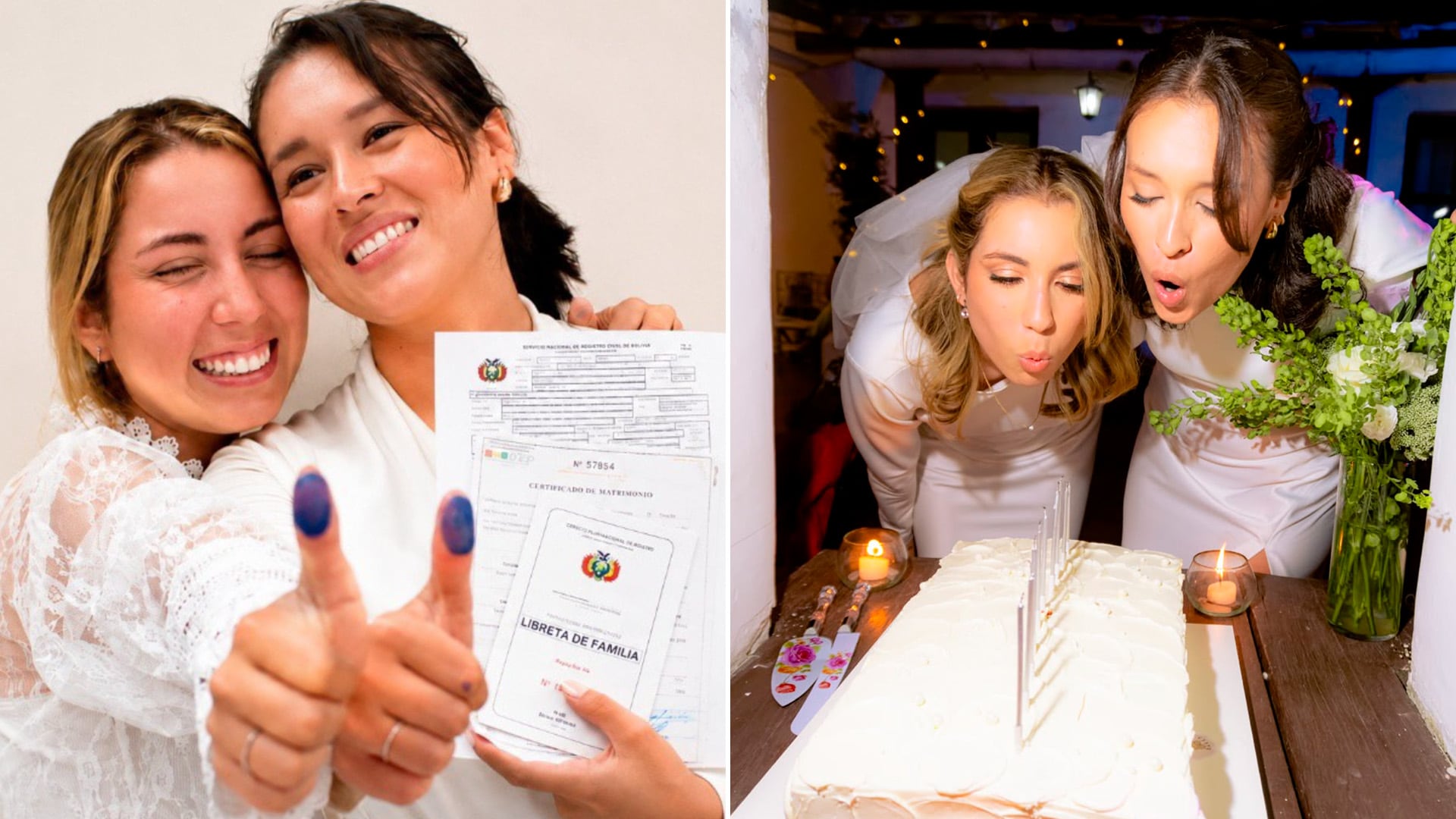 Fabiana Justiniano y Scarlett Rocha, las dos mujeres que marcaron un hito al ser el primer matrimonio del mismo sexo en Bolivia