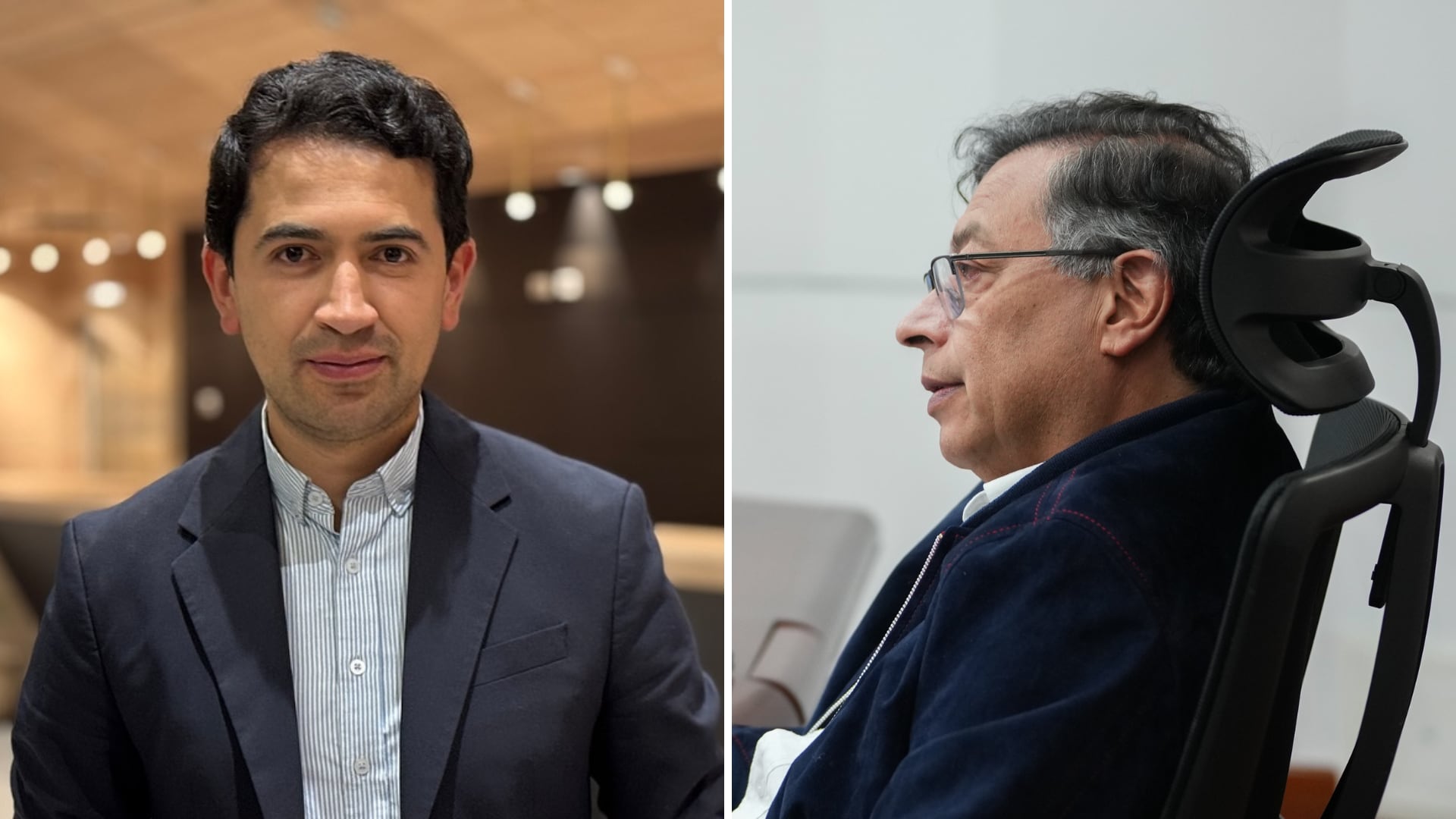 Daniel Briceño comparó la protección recibida por Petro cuando era oposición con la vulnerabilidad actual de los candidatos de derecha - crédito Daniel F. Briceño/Facebook - Juan Diego Cano/Presidencia