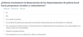 Una de las preguntas del