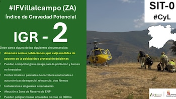 Declarado nivel 2 en Villalcampo (Zamora) al amenazar a núcelos de población