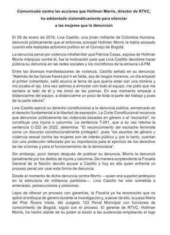 Periodistas firmaron una carta pública para exigir garantías y enfoque de género en el proceso penal contra Castillo - crédito @MJDuzan/ X