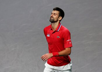 Djokovic durante su enfrentamiento ante