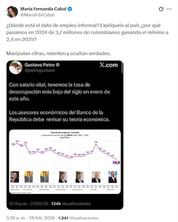 Cabal cuestionó a Petro por