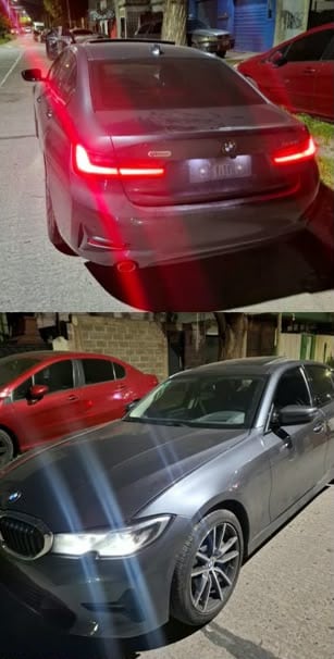 El auto BMW que fue comprado con el dinero robado
