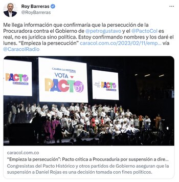 Roy Barreras sobre la investigación contra Daniel Rojas, director de la SAE