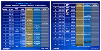 Calendario Conmebol 2027