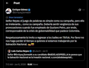 Enrique Gómez contestó a la
