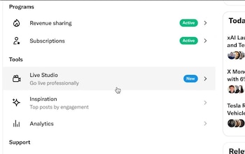X lanza Live Studio para impulsar las transmisiones en directo de creadores de contenido. (X)