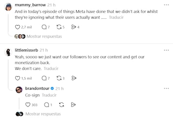 Captura de pantalla de tres publicaciones de redes sociales con texto en inglés, nombres de usuario, números de interacciones y perfiles de avatar