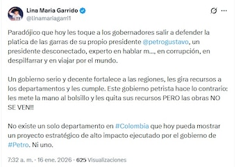 Garrido compartió el mensaje la