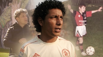 Gustavo Rodas, último ídolo de León de Huánuco, vivió siempre bajo la estela de Leo Messi, algo que jamás lo incomodó. - Crédito: Composición Infobae
