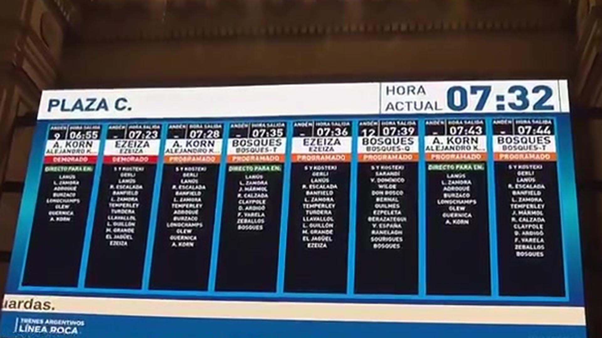 Demoras y cancelaciones en el tren Roca.