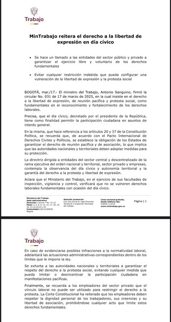 Esta fue la circular que