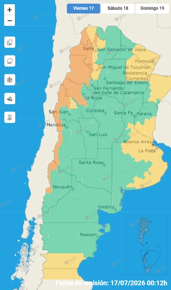 El SMN mantiene la alerta naranja por nevada en zonas de la coordillera