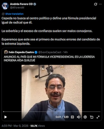 Andrés Forero acusó a Iván
