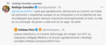 Rodrigo González muestra su apoyo,