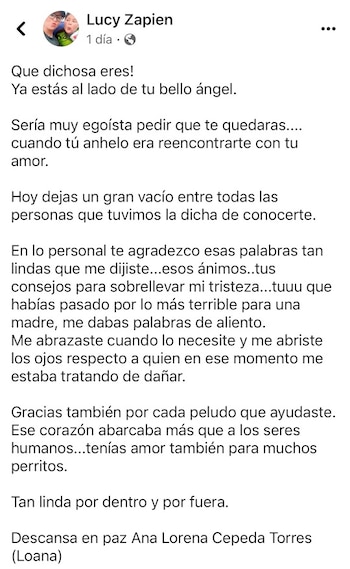 Sus amigos y colegas enviaron