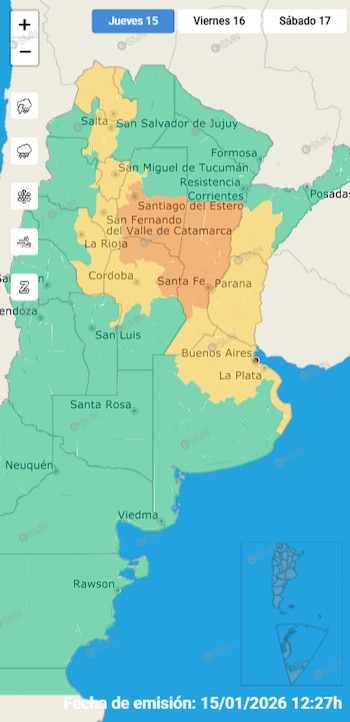 El Servicio Meteorológico Nacional emitió