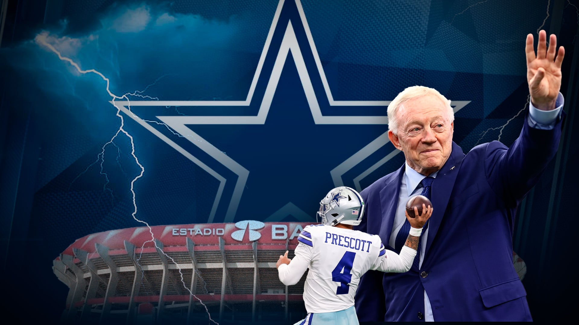 Jerry Jones y Dak Prescott ilusionan a México con llevar a los Dallas Cowboys al Estadio Azteca en 2027: “Llegó la hora”