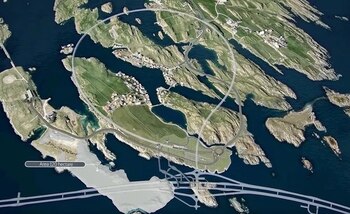 El túnel submarino será de cuatro carriles y tendrá una profundidad de hasta 400 metros bajo el agua, permitiendo una circulación fluida y segura para los vehículos (Administración de Carreteras Públicas de Noruega)