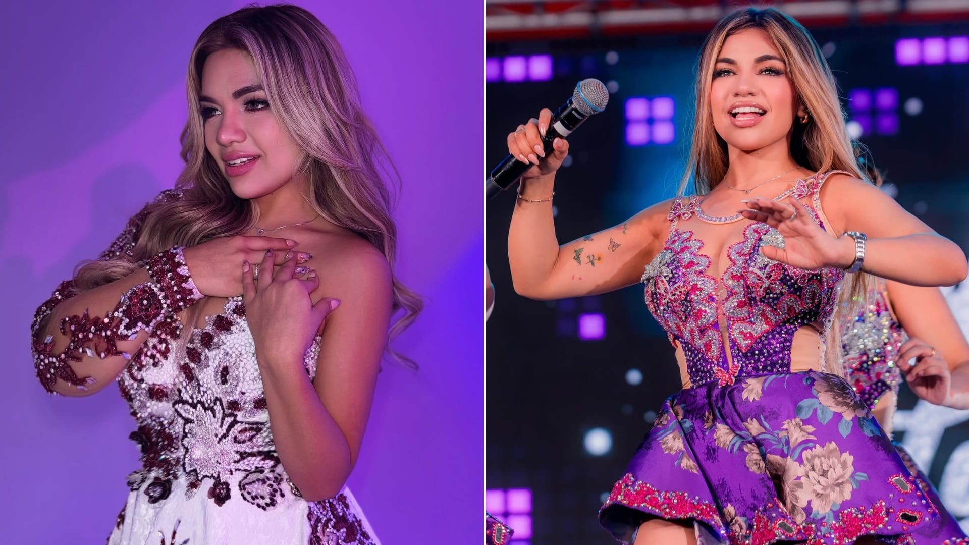La cantante Naldy Saldaña, exintegrante de La Bella Luz, se muestra en dos fotografías en relación con su denuncia pública por hostigamiento sexual. (Instagram / Naldy Saldaña)