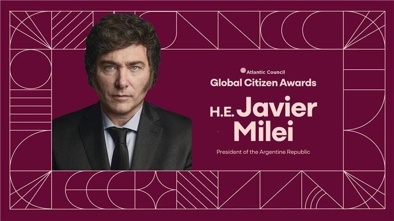 Milei recibirá el Global Citizen Awards que concede el Atlantic Council, una prestigioso centro de estudios de Estados Unidos