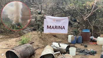 Golpe a Los Mayos: Marina destruye narcolaboratorio y plantío de marihuana en Culiacán