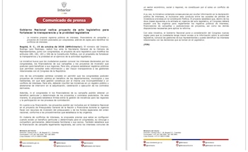 La iniciativa plantea crear mecanismos de consulta ciudadana para conocer qué congresistas postulan obras, quiénes financian sus campañas y cuáles son sus intereses económicos declarados - crédito @MinInterior/X