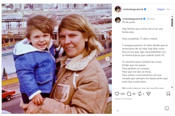 Matias Bagnato recuerda a su madre
